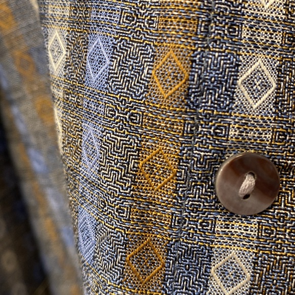 Jhane Barnes Men’s Blue Transpose Patterned Multi-Colored Button-Down Shirt - Picture 10 of 16